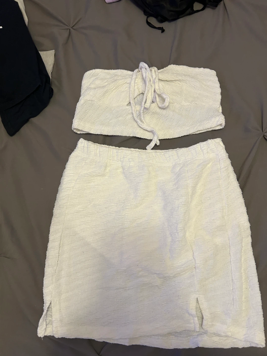 White Textured Two-Piece Set