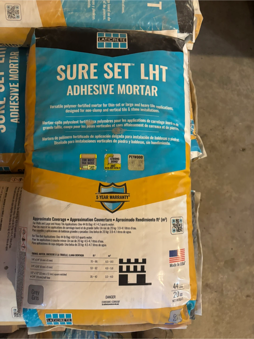 Laticrete Sure Set LHT Adhesive Mortar - Grey