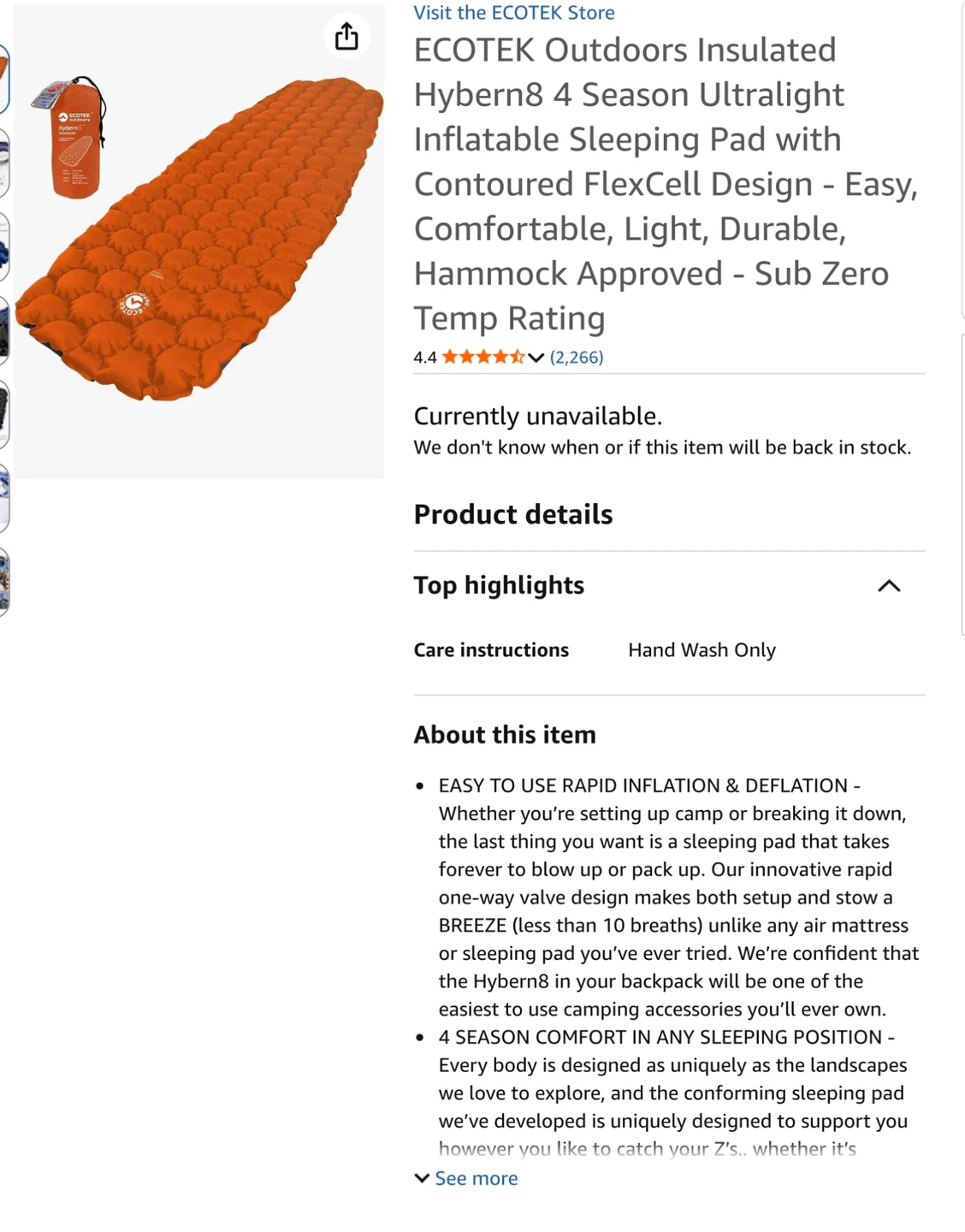 ECOTEK Outdoors Insulated Hybern8 Sleeping Pad - photo 2