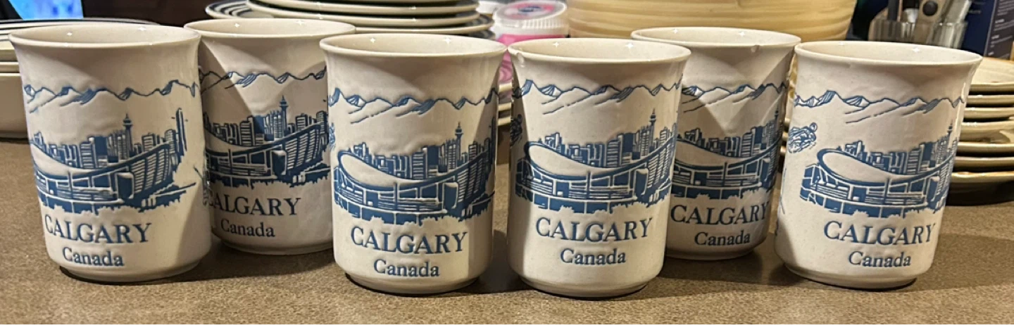 6 Calgary Canada 1988 winter games mugs