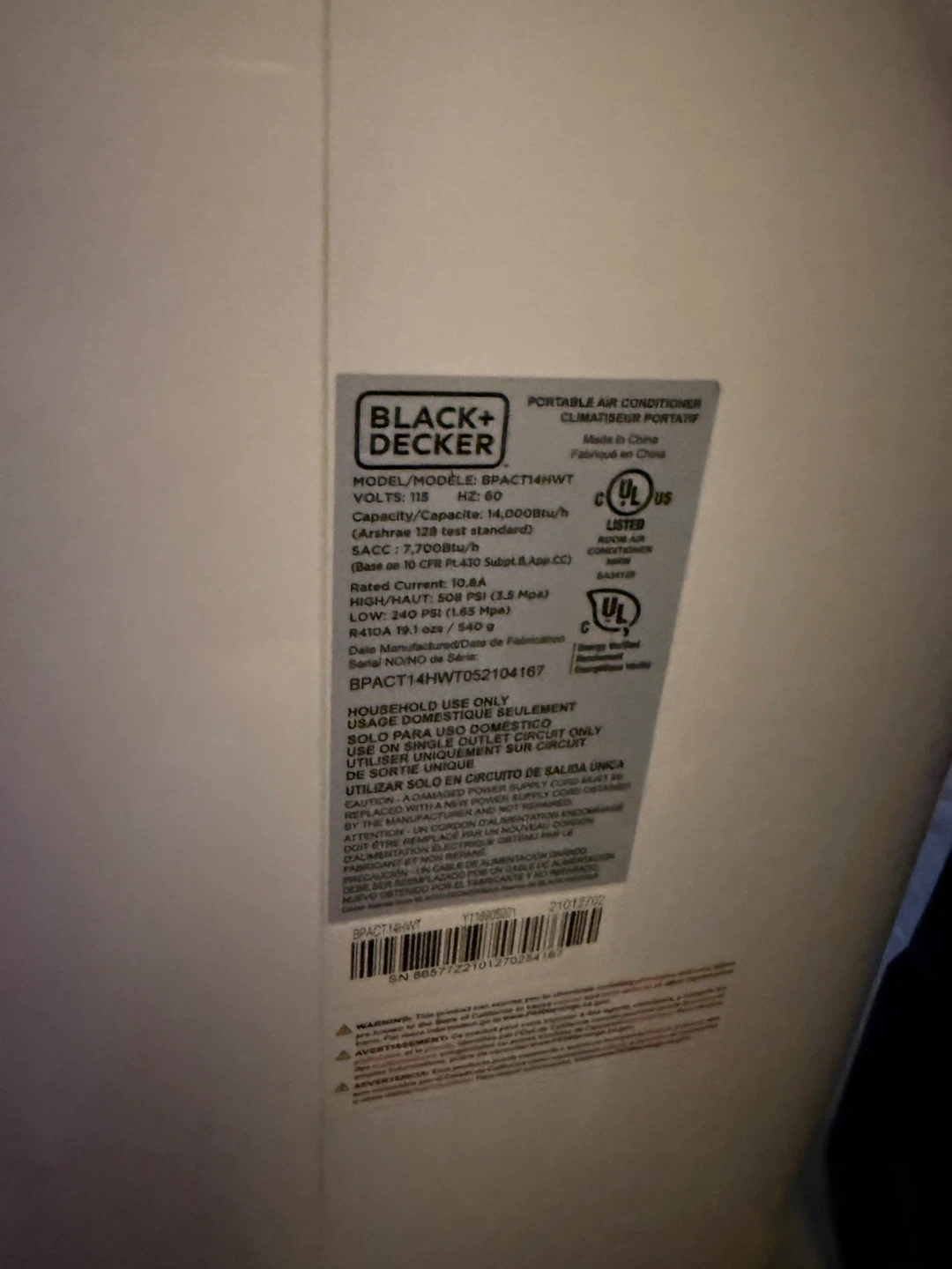 Black+Decker Portable Air Conditioner 14,000 BTU - photo 3