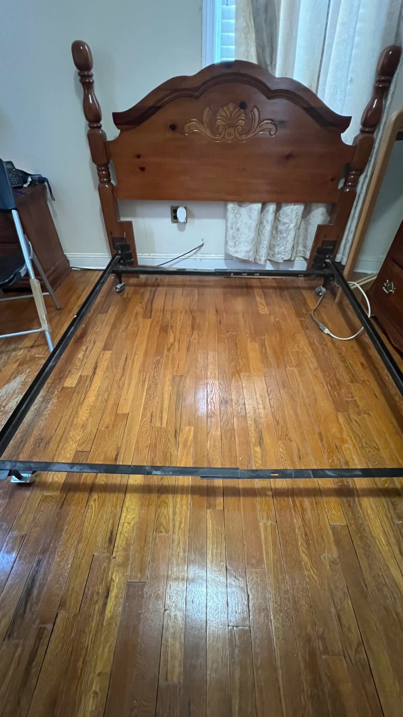 QUEEN SIZE SOLID REAL WOOD BED ROOM SET (USED) - photo 3