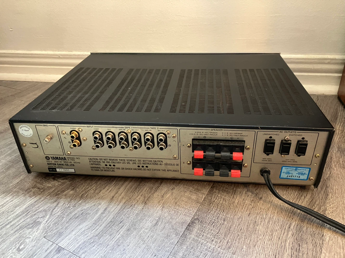 Yamaha A-760 Natural Sound Stereo Amplifier - photo 3