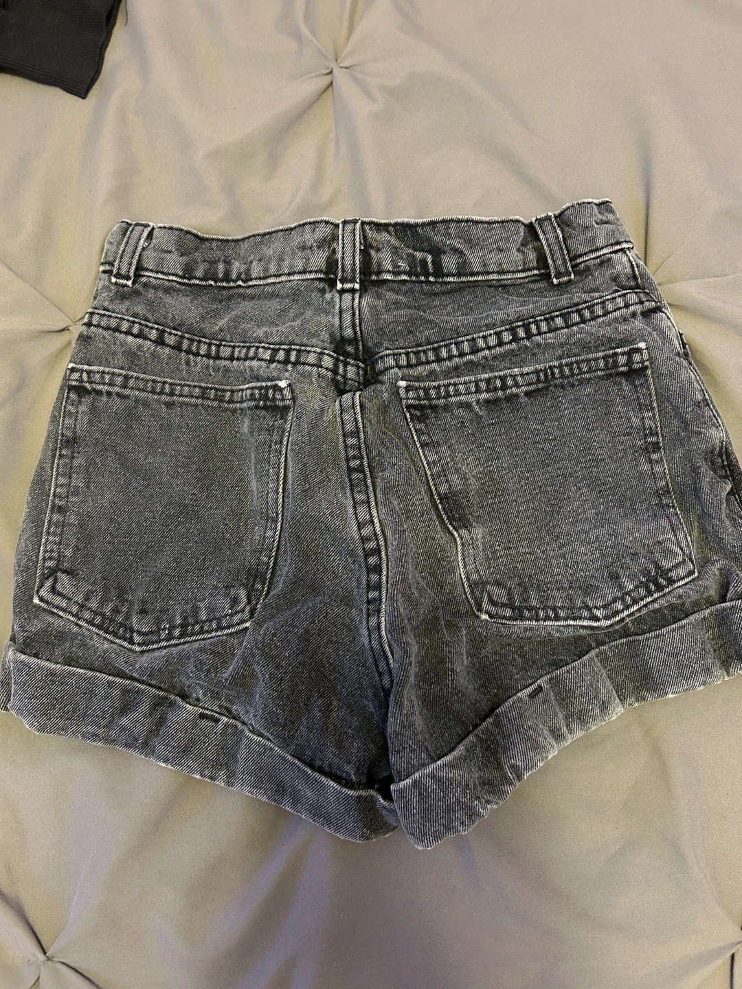 Grey Denim Cutoff Shorts - photo 2