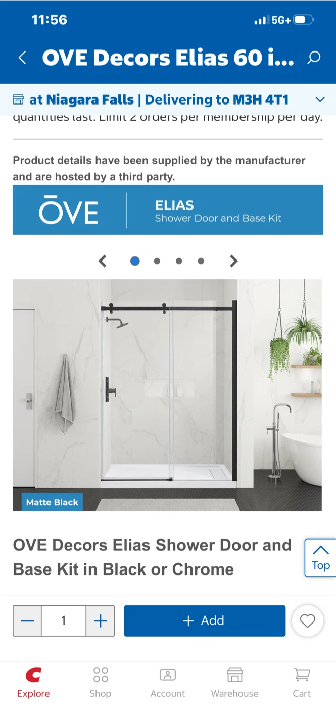 Öve Elias Shower Door & Base Kit - photo 4