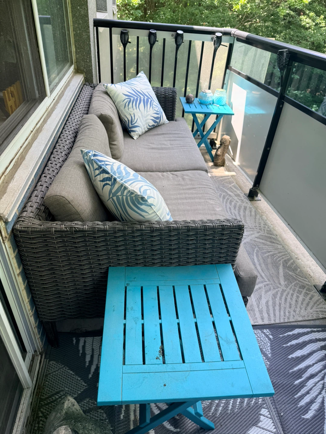 Outdoor Wicker Loveseat Sofa with Cushions