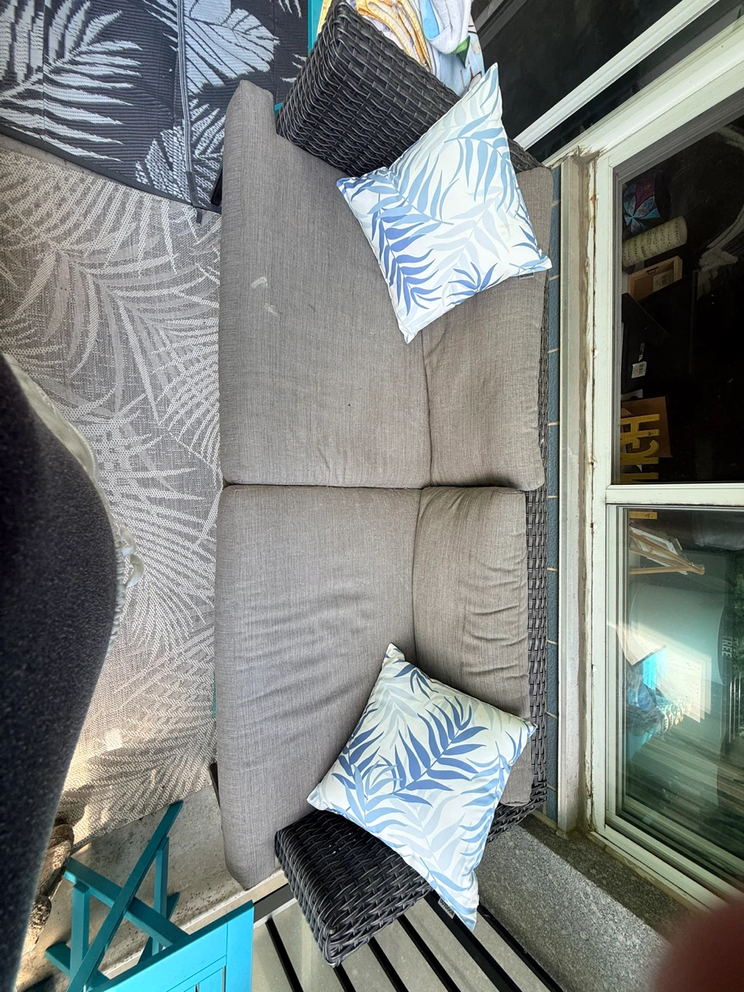 Outdoor Wicker Loveseat Sofa with Cushions - photo 3