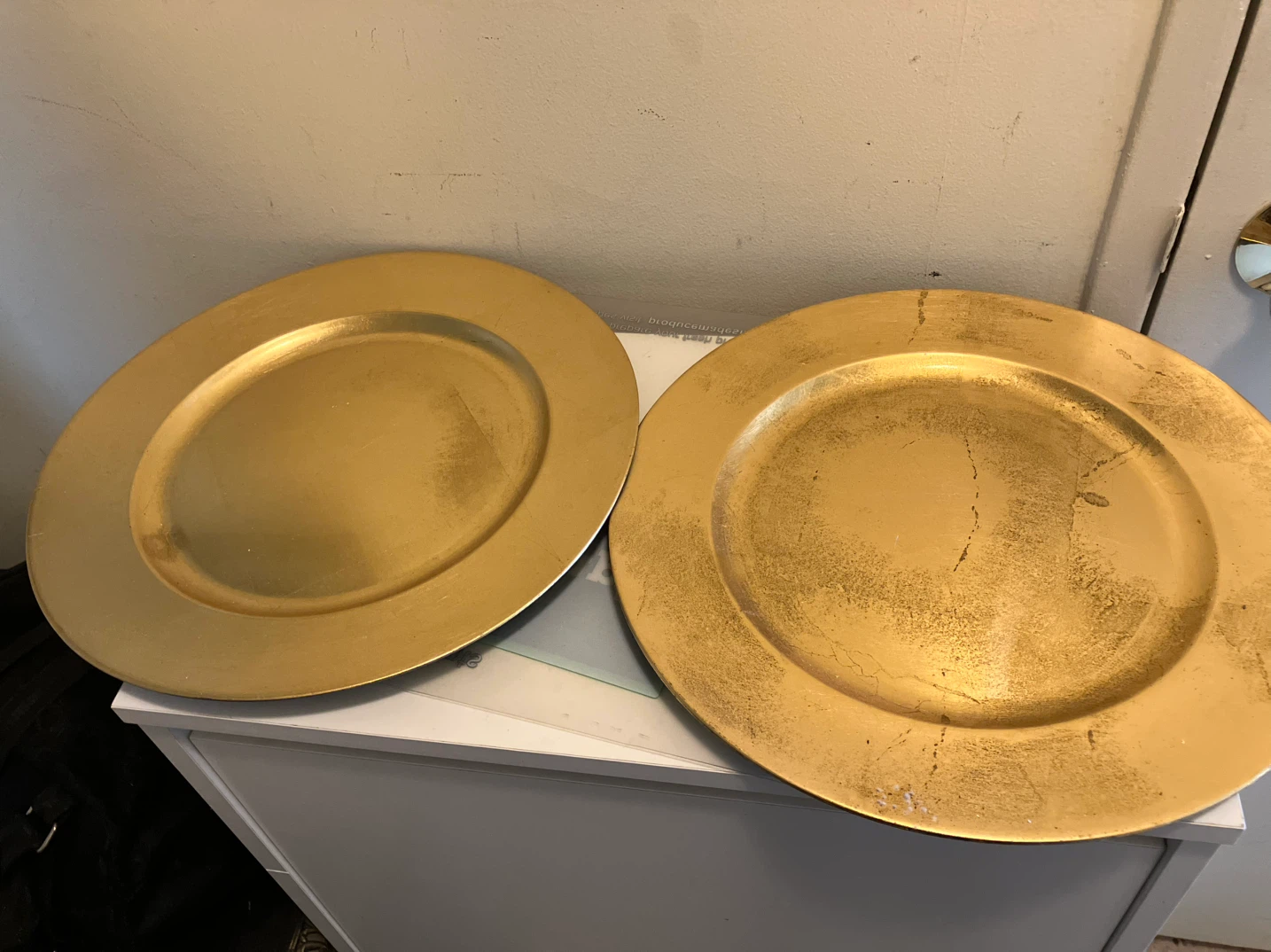 Gold Charger Plates - Set of 2 - 13” Diameter