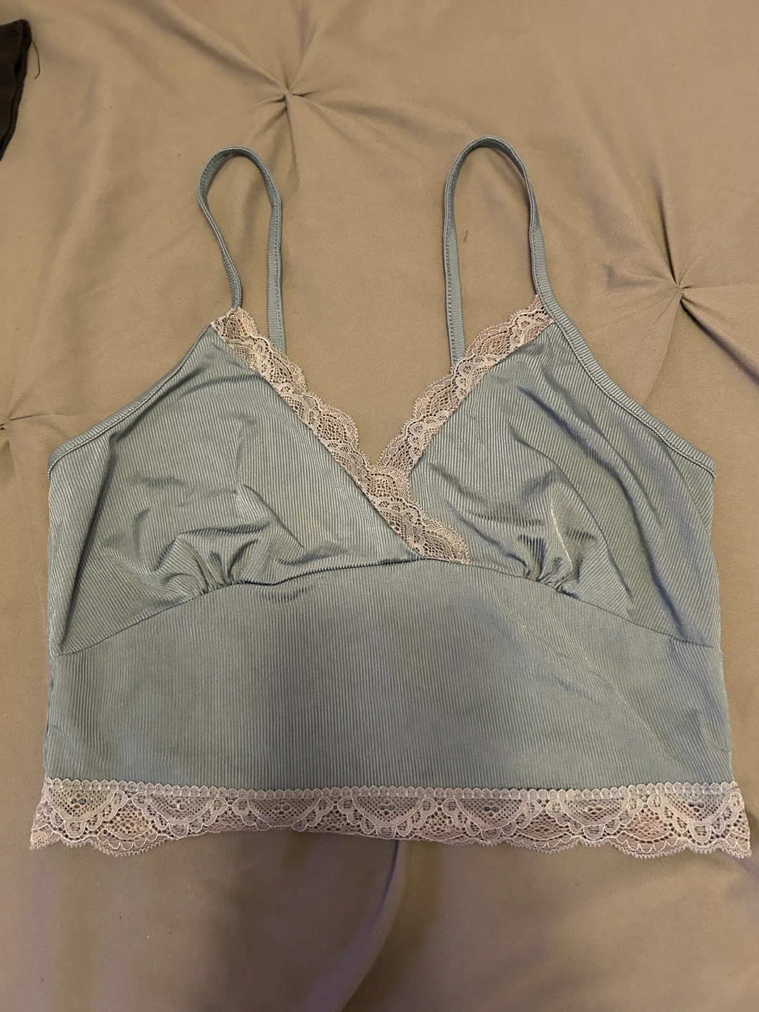Light Blue Lace Trim Camisole