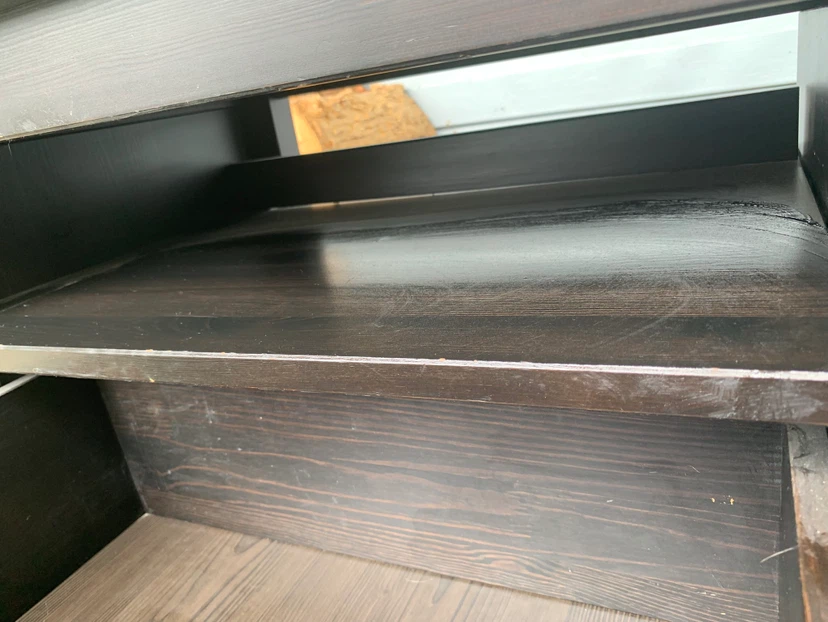 “Never used” 2 large 4 my room Dark Wood TV Stand with 2 Drawers - photo 5