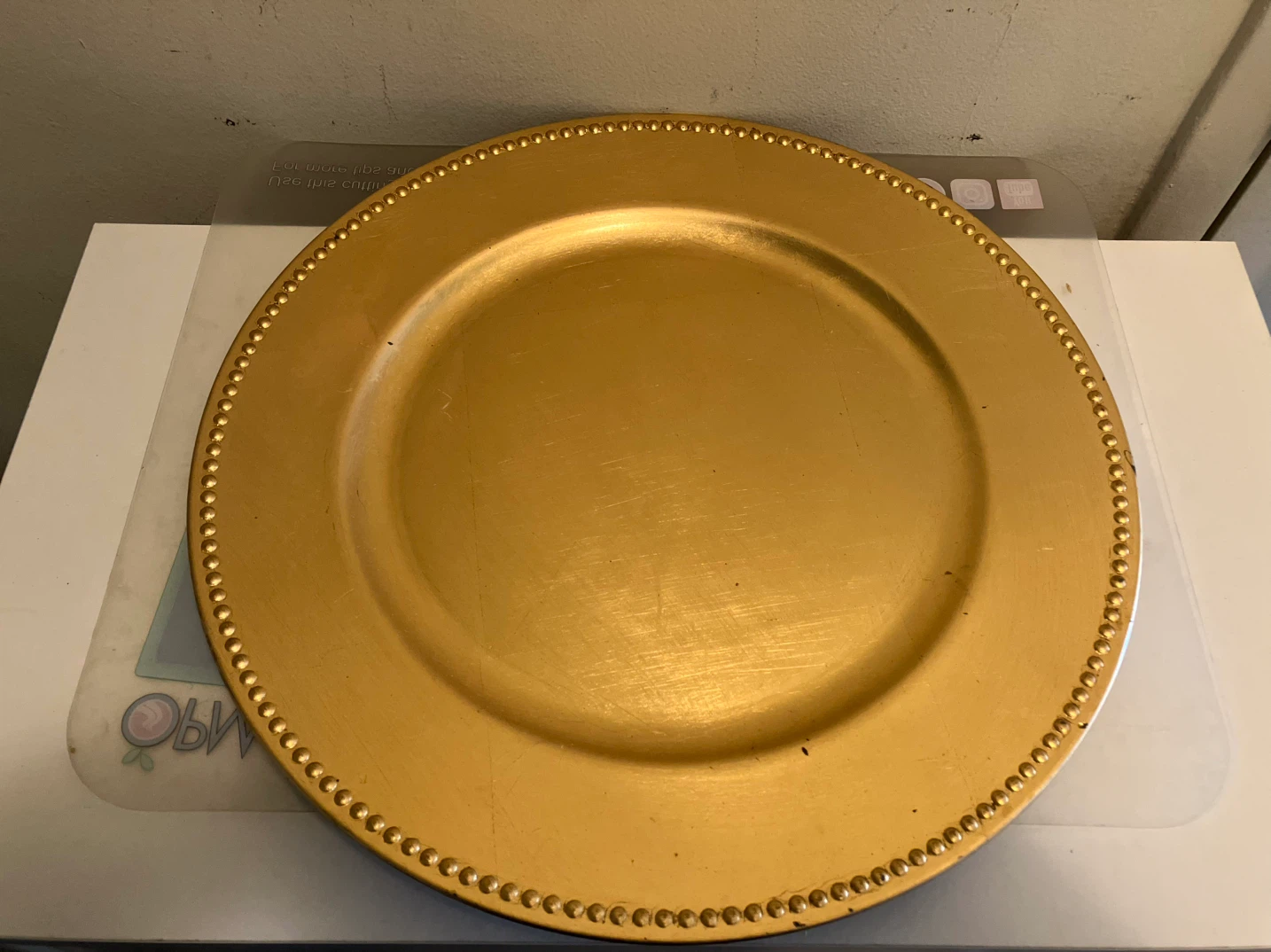 Gold Charger Plate - Decorative Use Only