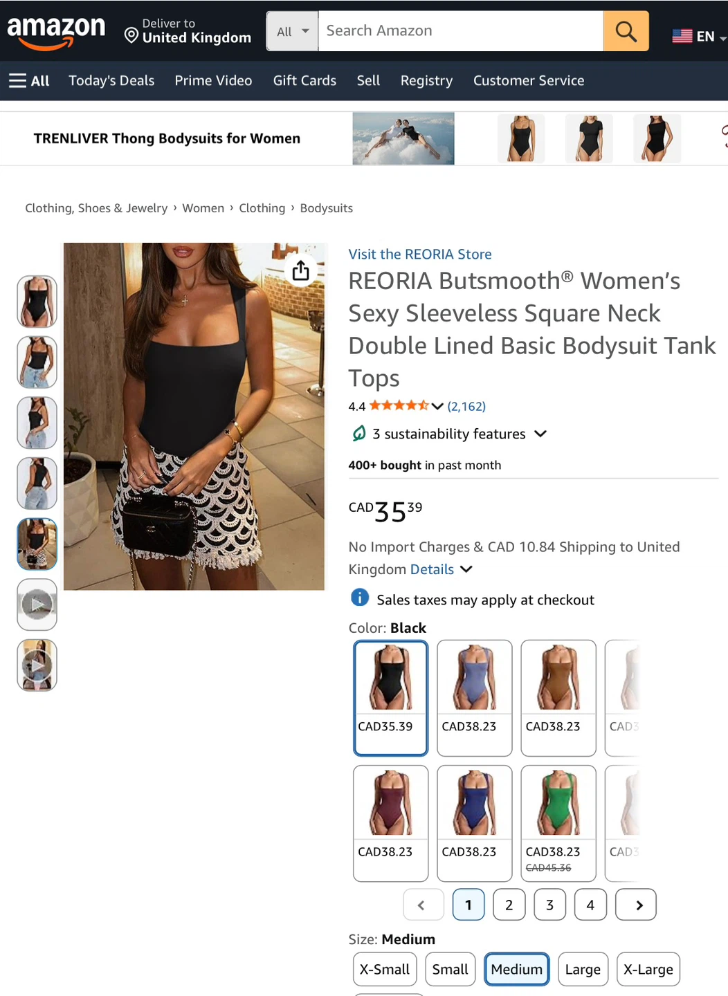 NWT Women's Square Neck Tank Bodysuit - Medium - photo 4