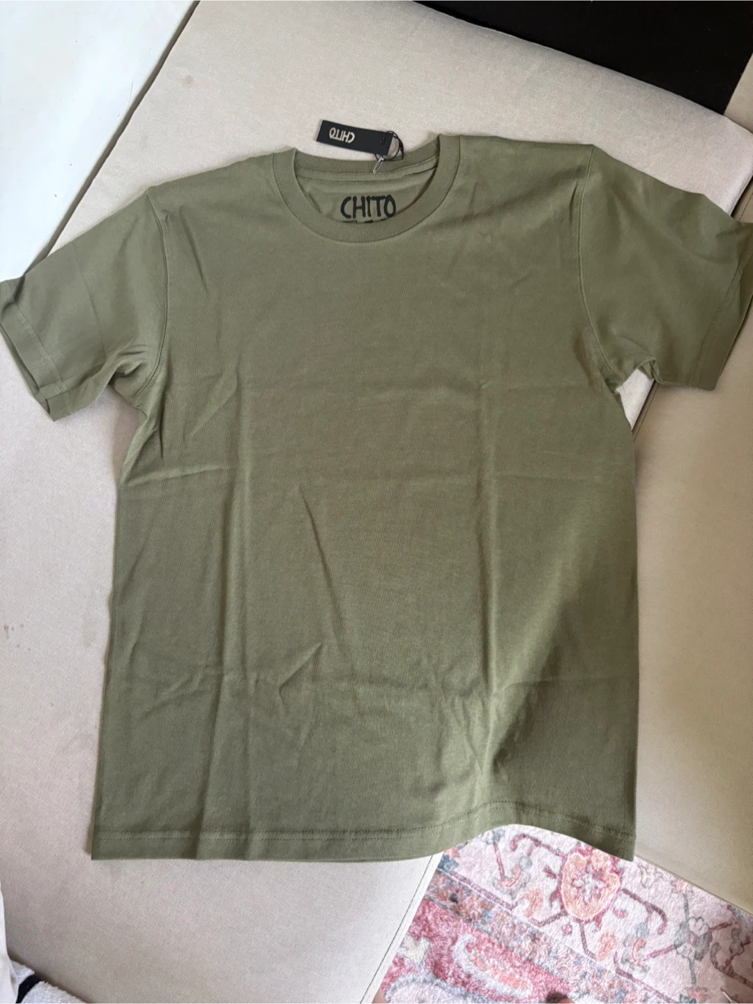 CHITO Olive Green Ghost Dog Graphic airbrushed T-Shirt - photo 3