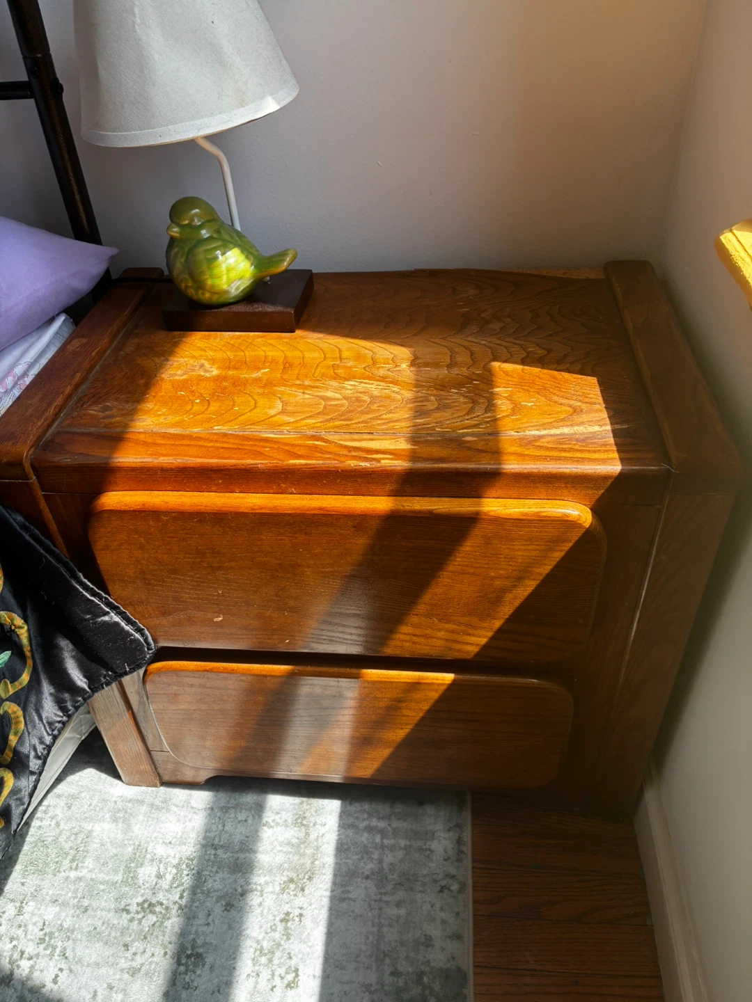 Wooden Nightstands with Two Drawers