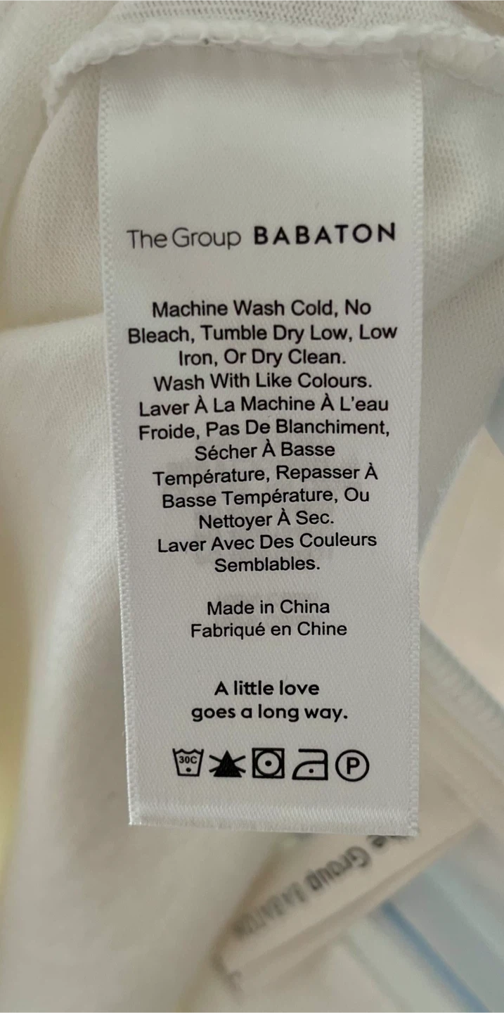 The Group Babaton White Cotton T-Shirt Dress Size M - photo 3