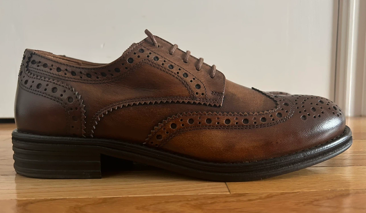 Vince Camuto Men's Brown Leather Wingtip Dress Shoes