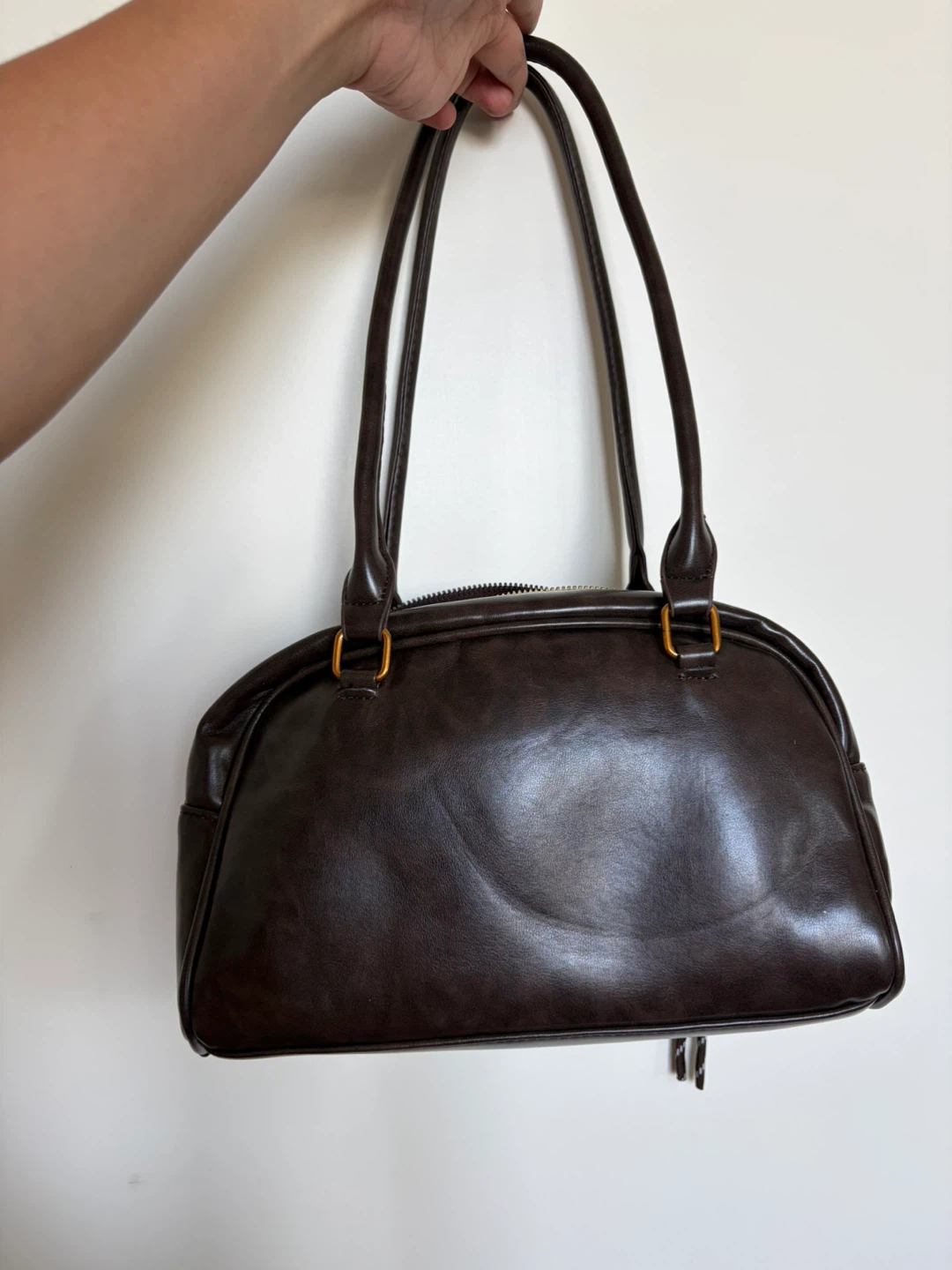 Brown Faux Leather Shoulder Bag - photo 2