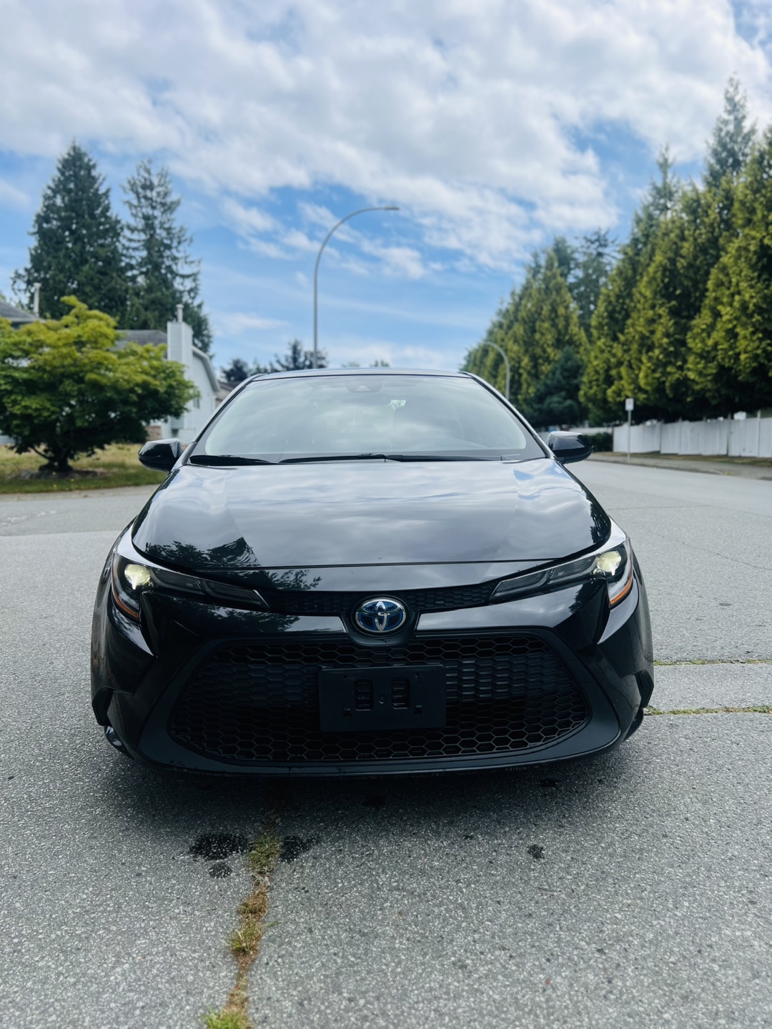 Black Toyota Corolla Hybrid Sedan