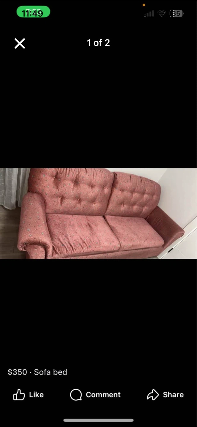Pink Sofa Bed - photo 2