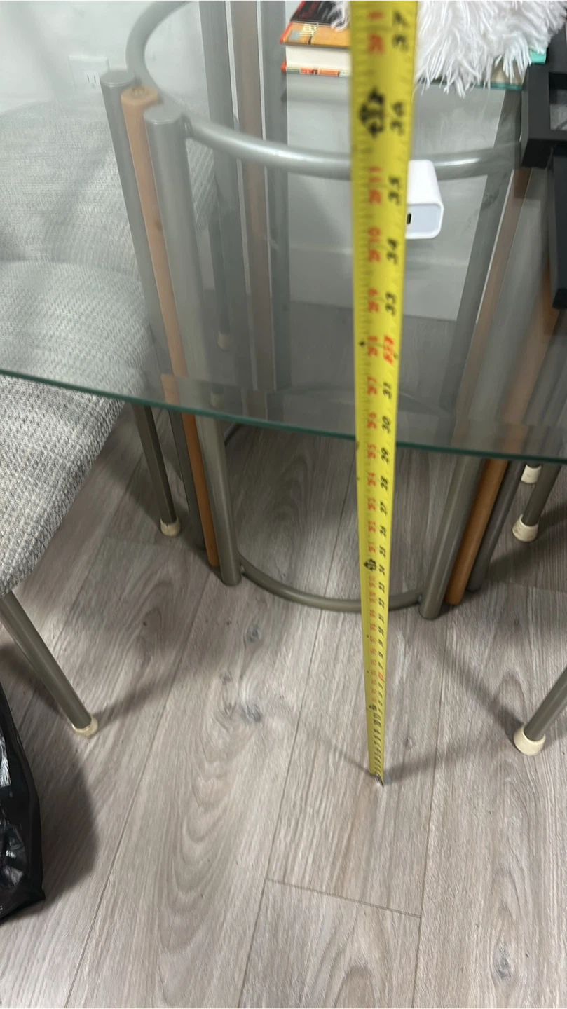 Glass Dining Table with Metal Legs - photo 2