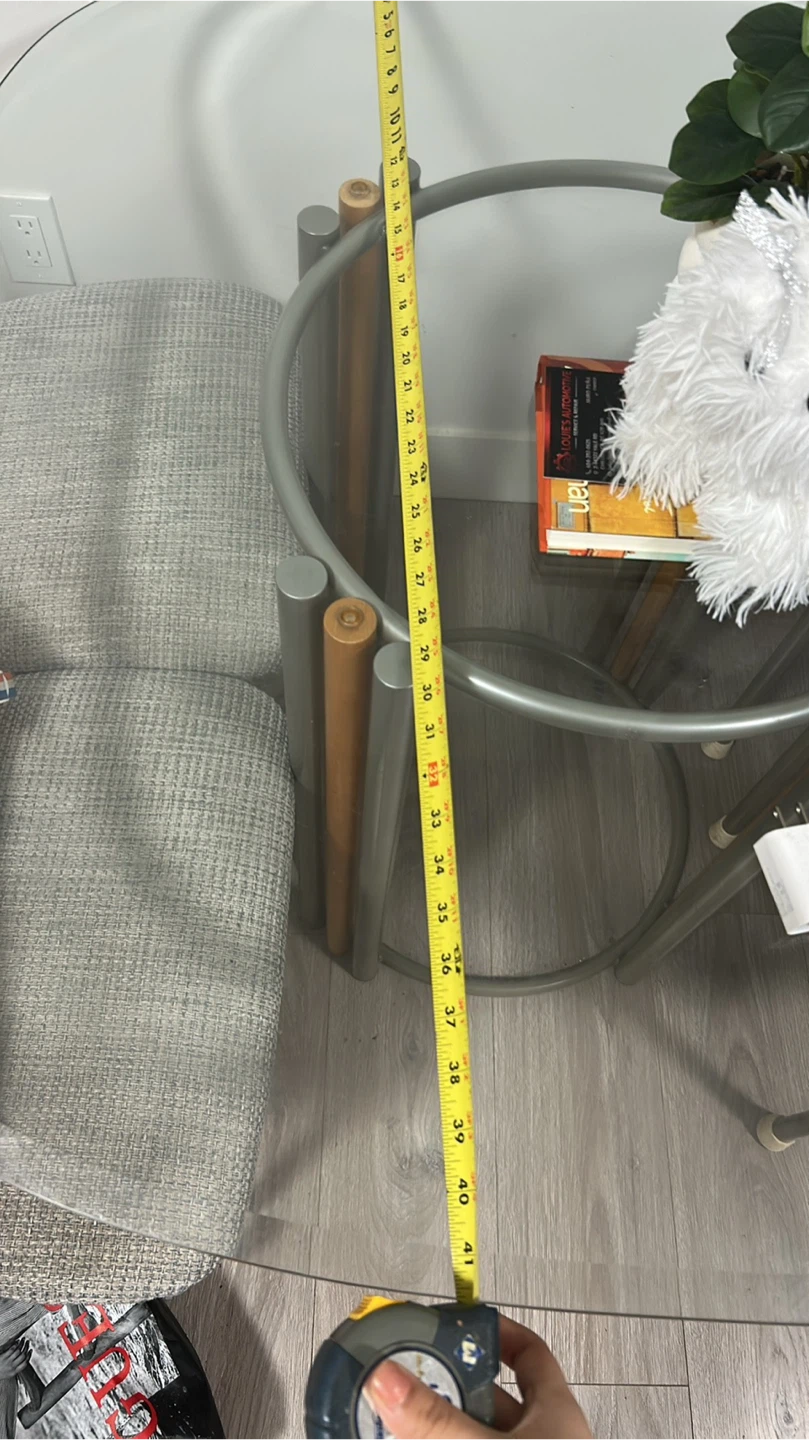 Glass Dining Table with Metal Legs - photo 3