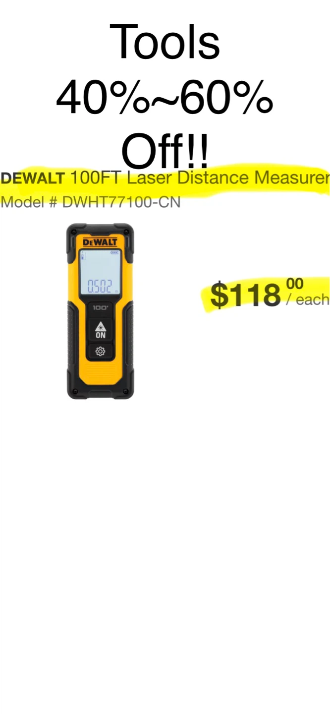 Tools, Laser Measure, Electrical Meters & MORE!! 50% OFF