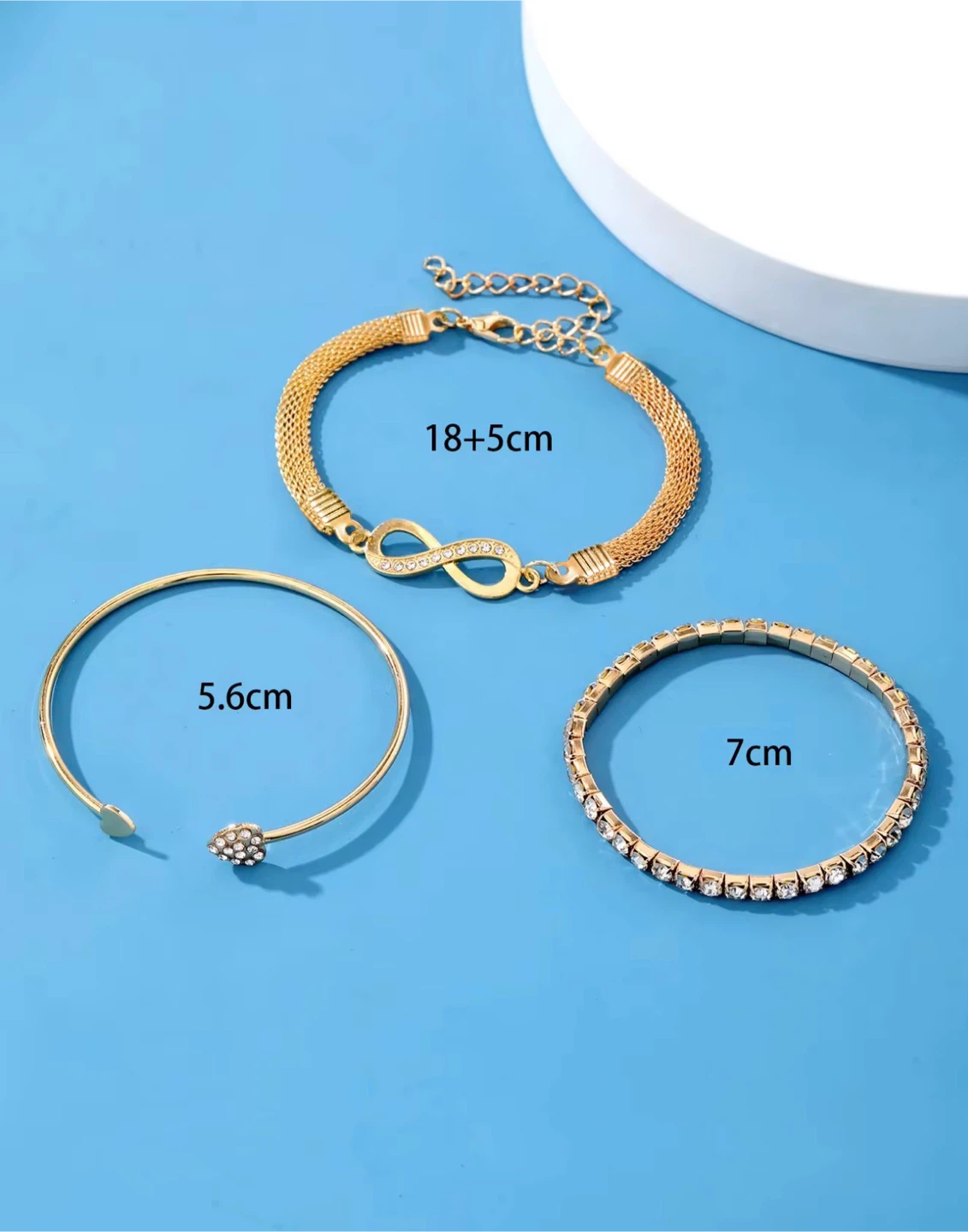 Gold Infinity Bracelet Set with Rhinestones - photo 5