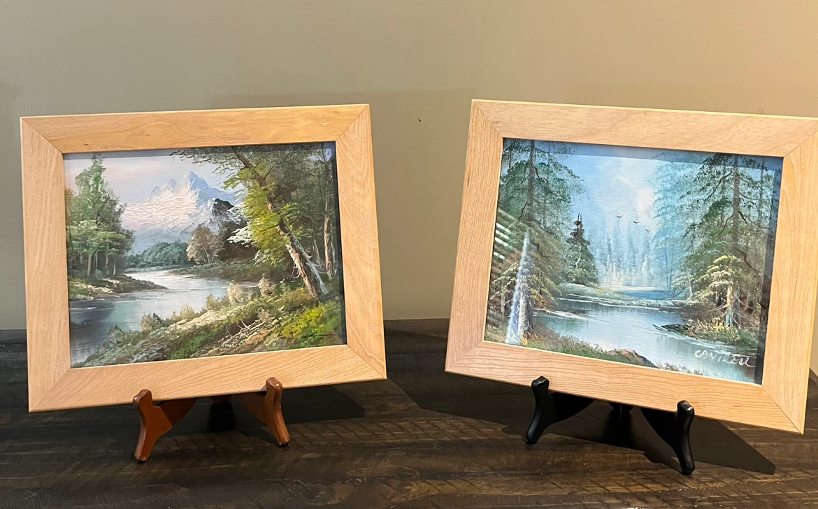 Vintage Original Landscape Oil Paintings – Signed Mountain Scene