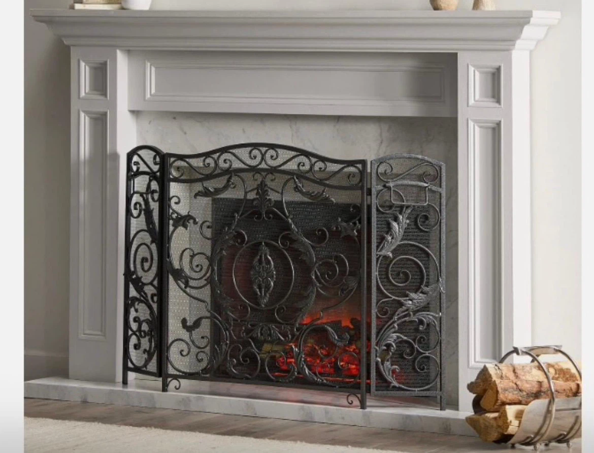 Ornate Metal Fireplace Screen