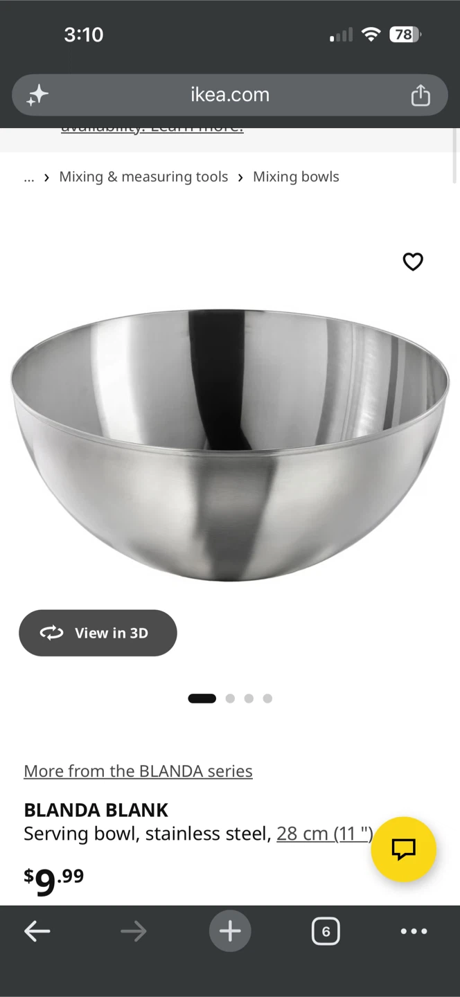 IKEA BLANDA BLANK Serving Bowl Set