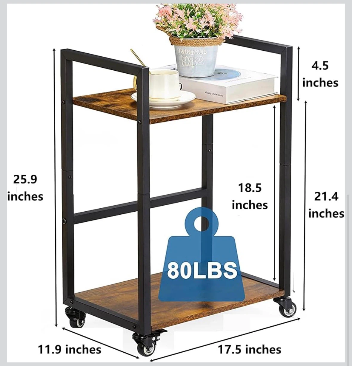Rolling Computer Cart with Shelves - photo 2