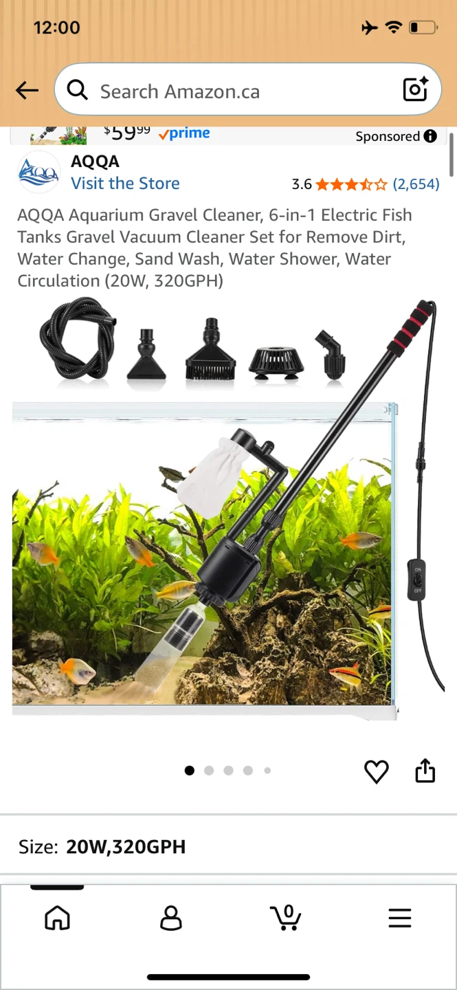AQQA 6-in-1 Aquarium Gravel Cleaner Set