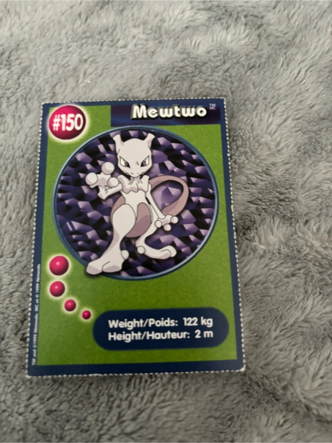 Pokémon Mewtwo Collectible Card and Movie Scene Card