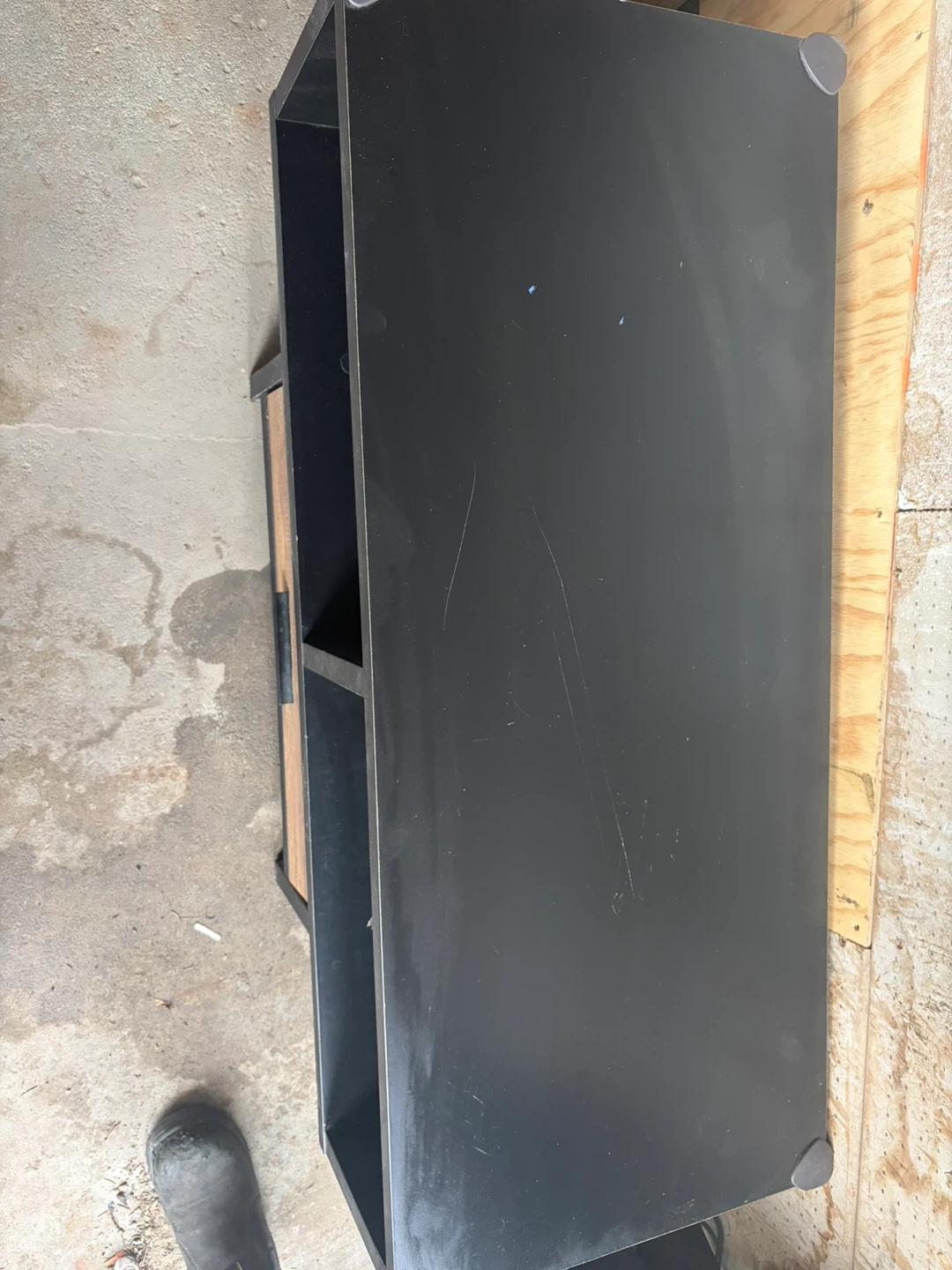 Black and Wood Entertainment Unit with Drawer - photo 5