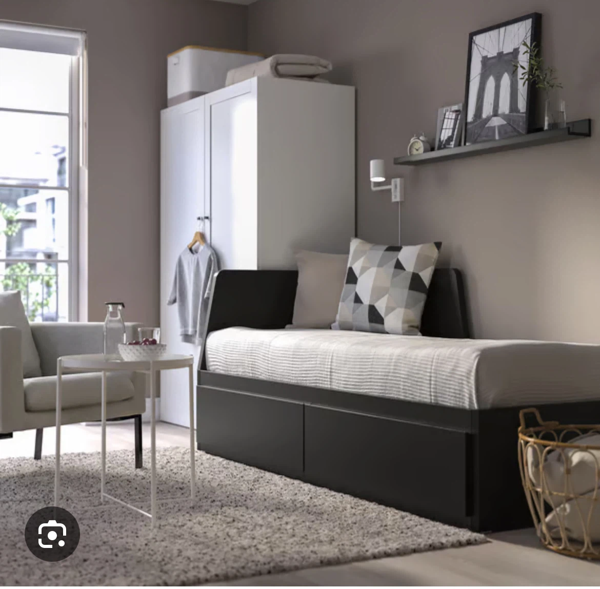 IKEA Brown Daybed with Storage Drawers