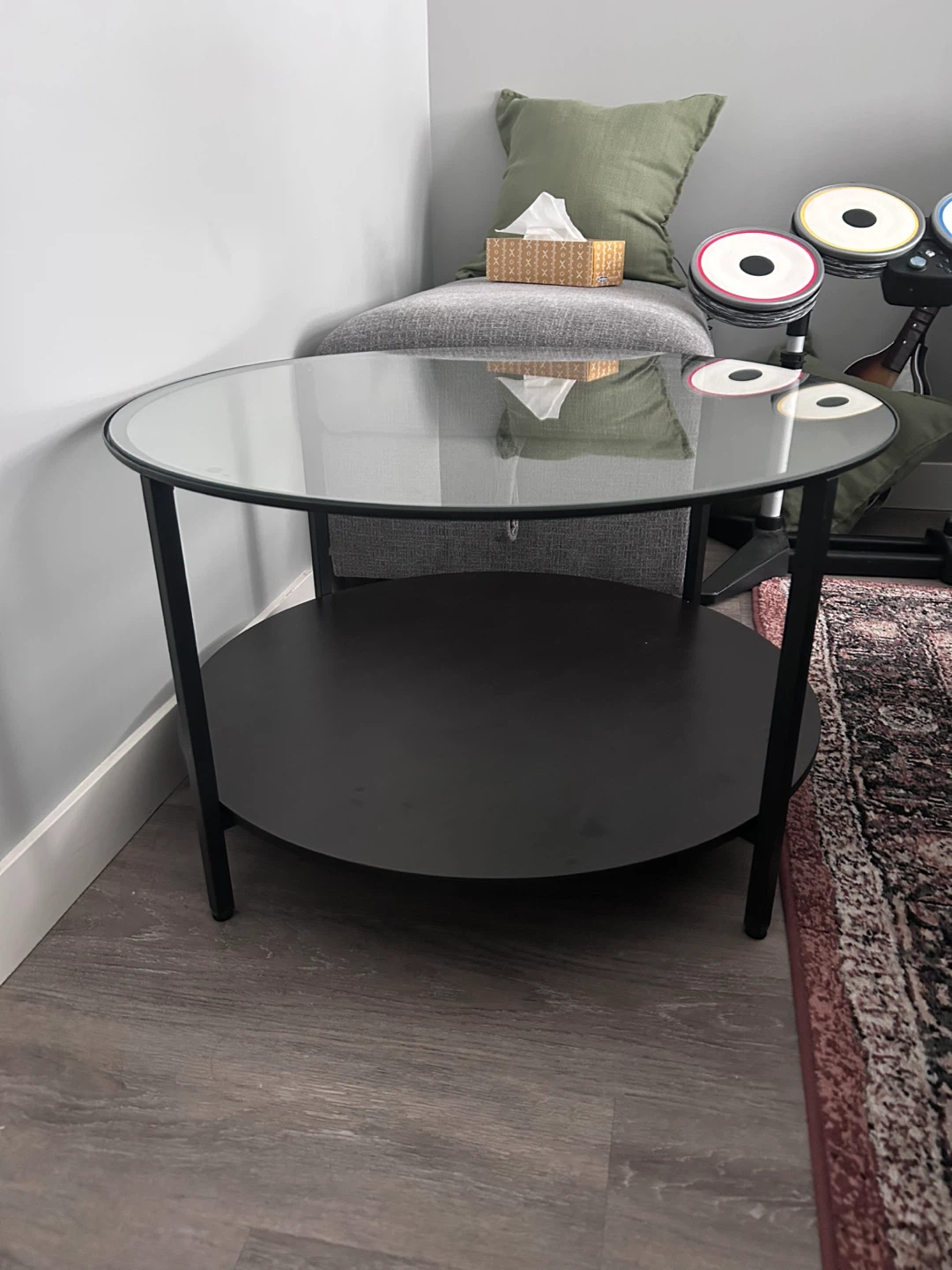 IKEA VITTSJÖ Coffee Table - Black-Brown/Glass