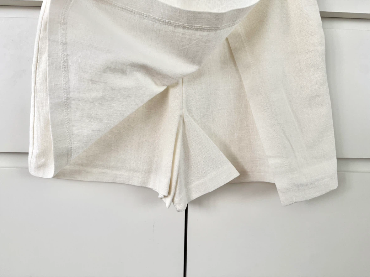 White Linen Blend Skirt - photo 2
