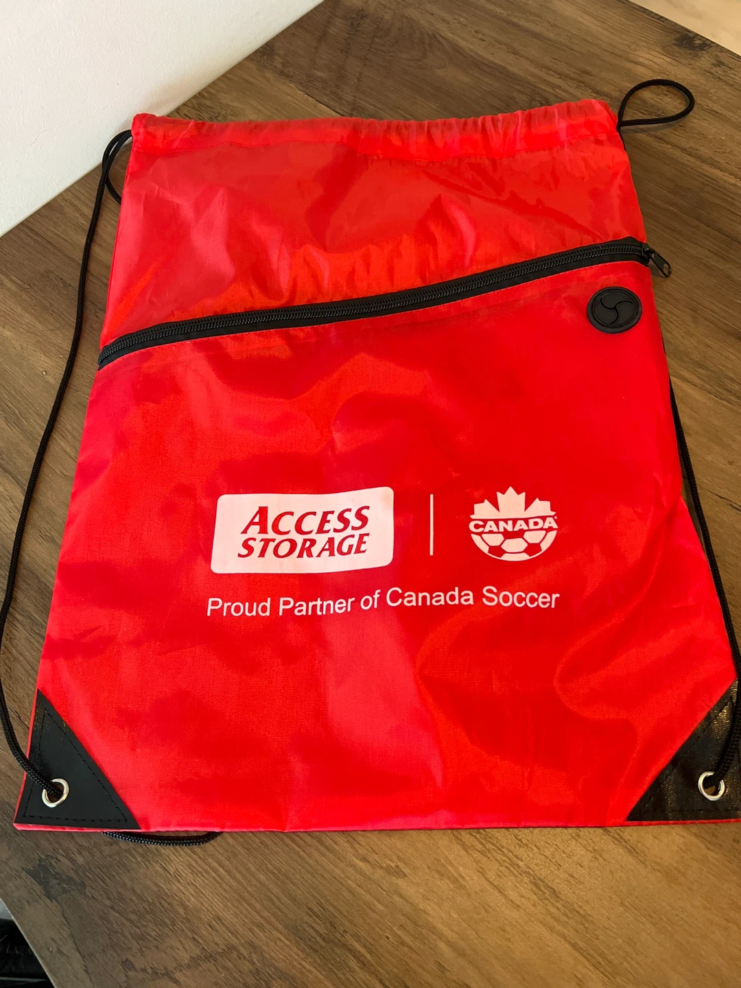 Red Drawstring Bag - Access Storage Canada Soccer