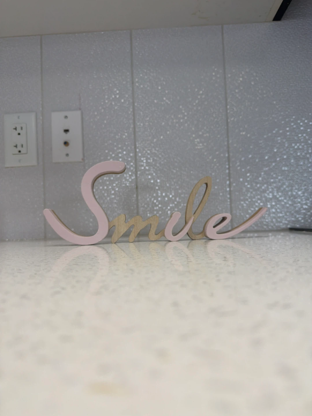 Wooden "Smile" Sign