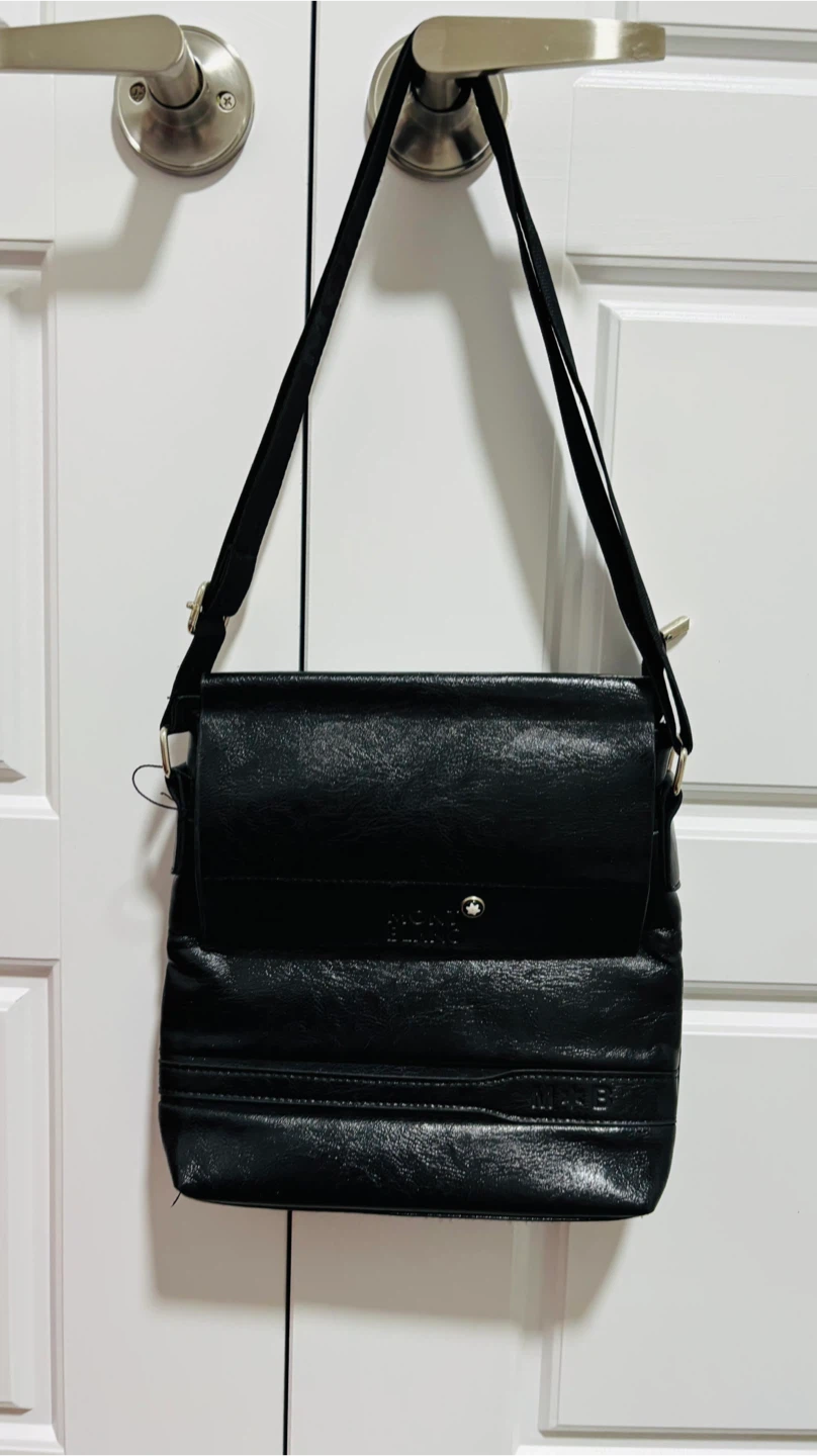 Montblanc Black Leather Messenger Bag - photo 2