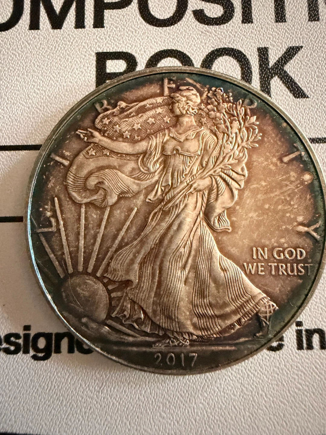 2017 American Silver Eagle One Dollar Coin w/Toning