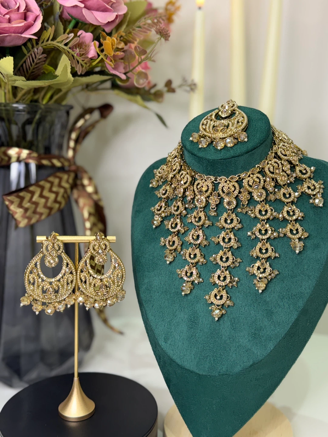 Indian Bridal Jewellery Set - Necklace & Earrings