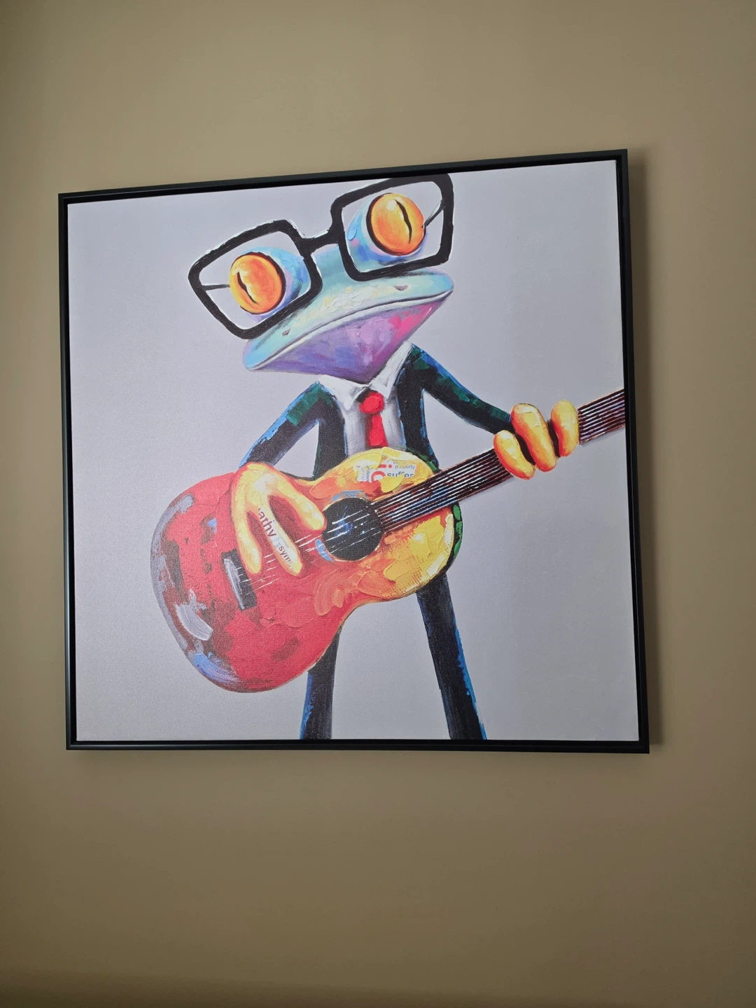 Framed Wall Art - Frog Musician Painting - photo 2