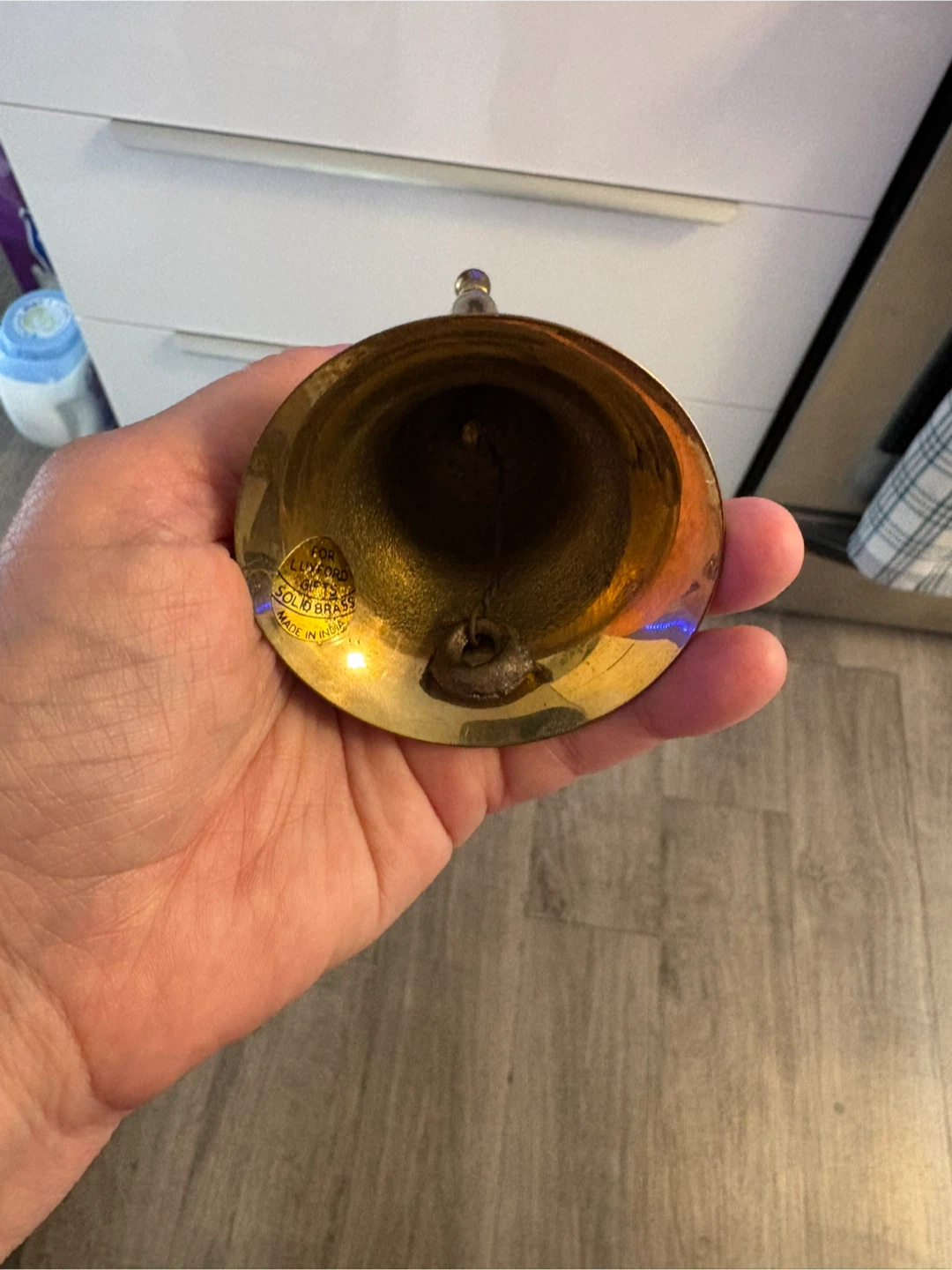 Vintage Solid Brass Bell Hand Ringer - photo 2