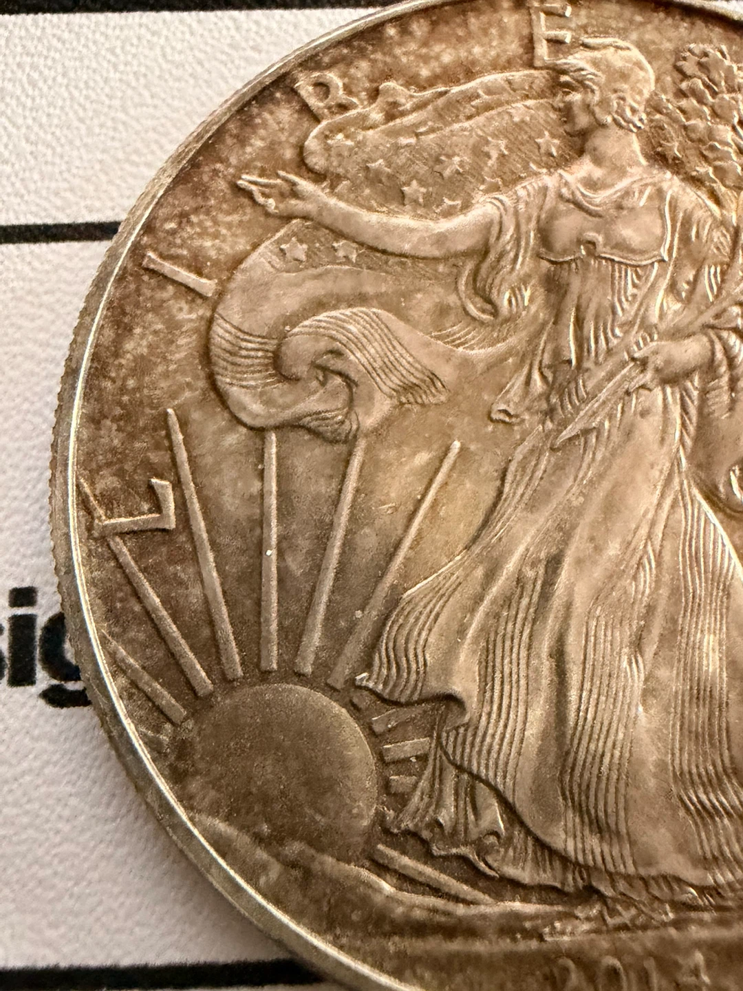 2014 American Eagle 1 oz Silver One Dollar Coin w/Toning - photo 3
