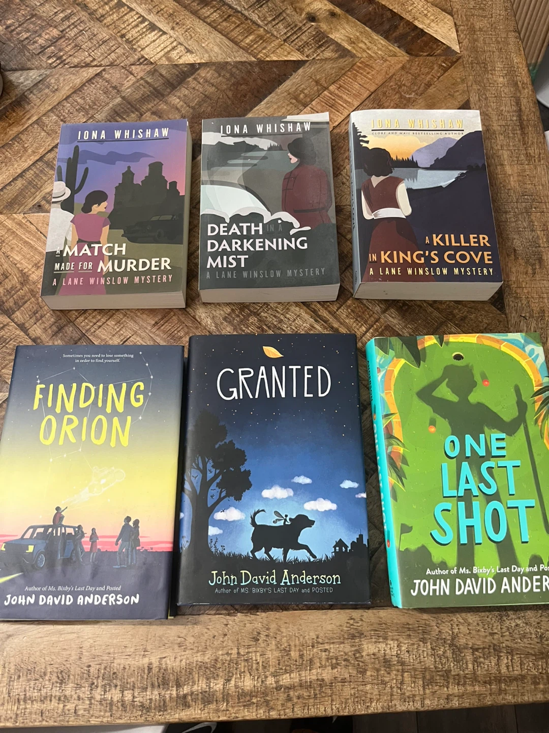 Iona Whishaw Mysteries or John David Anderson books