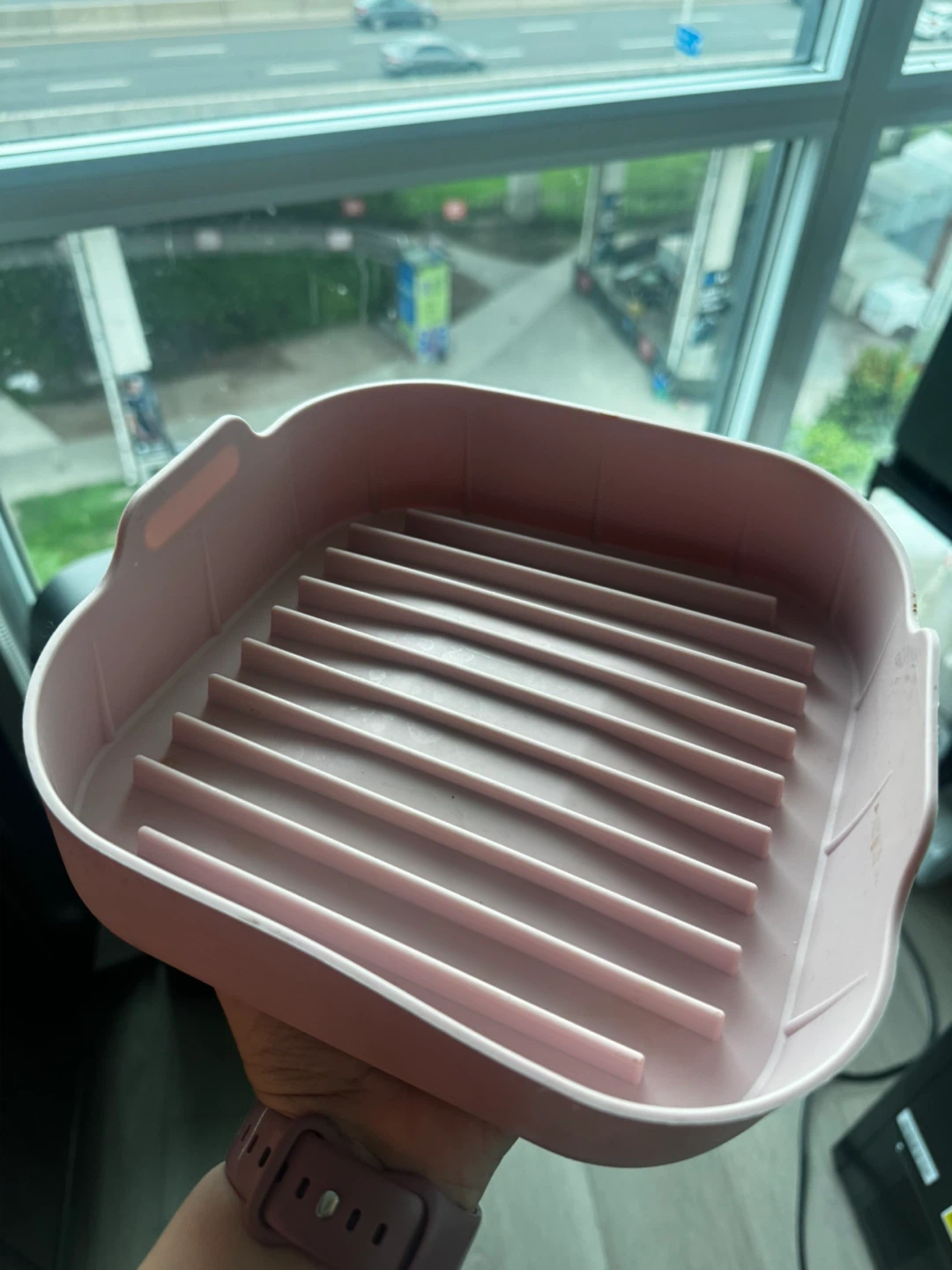 Pink Silicone Air Fryer Liner - photo 2