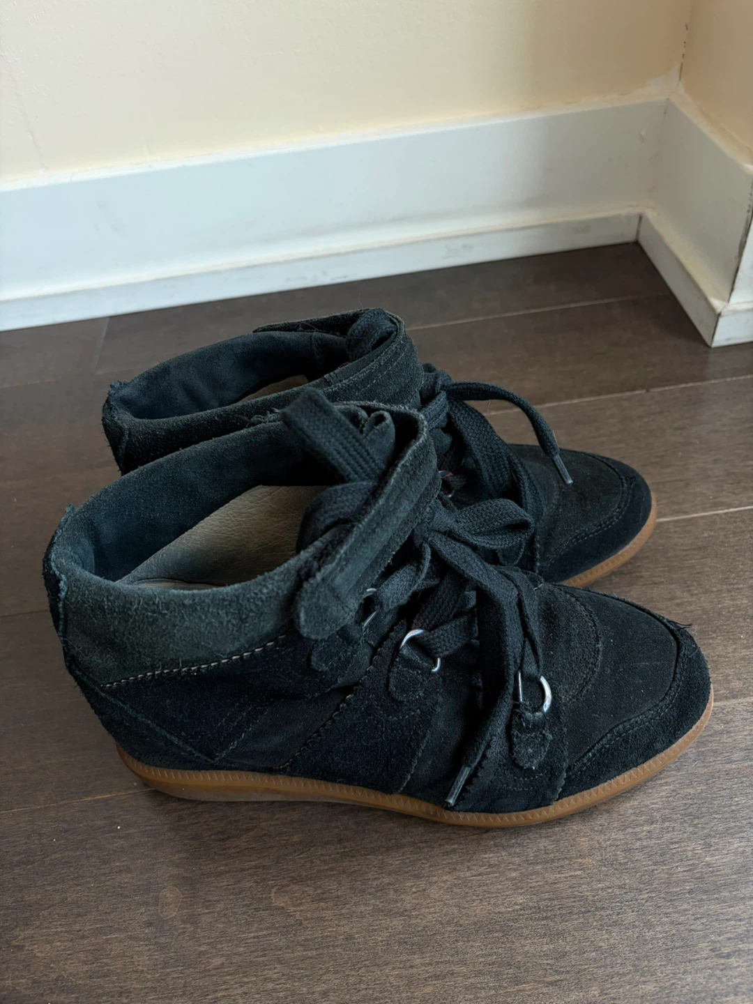 Isabel Marant Black Suede Wedge Sneakers - photo 3