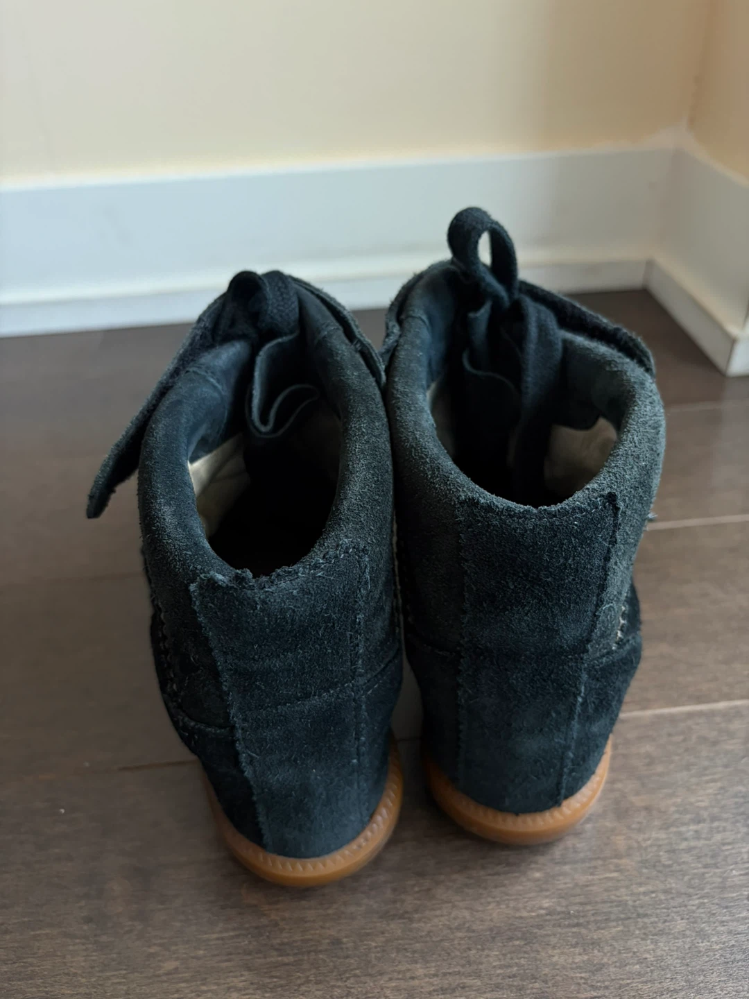 Isabel Marant Black Suede Wedge Sneakers - photo 4