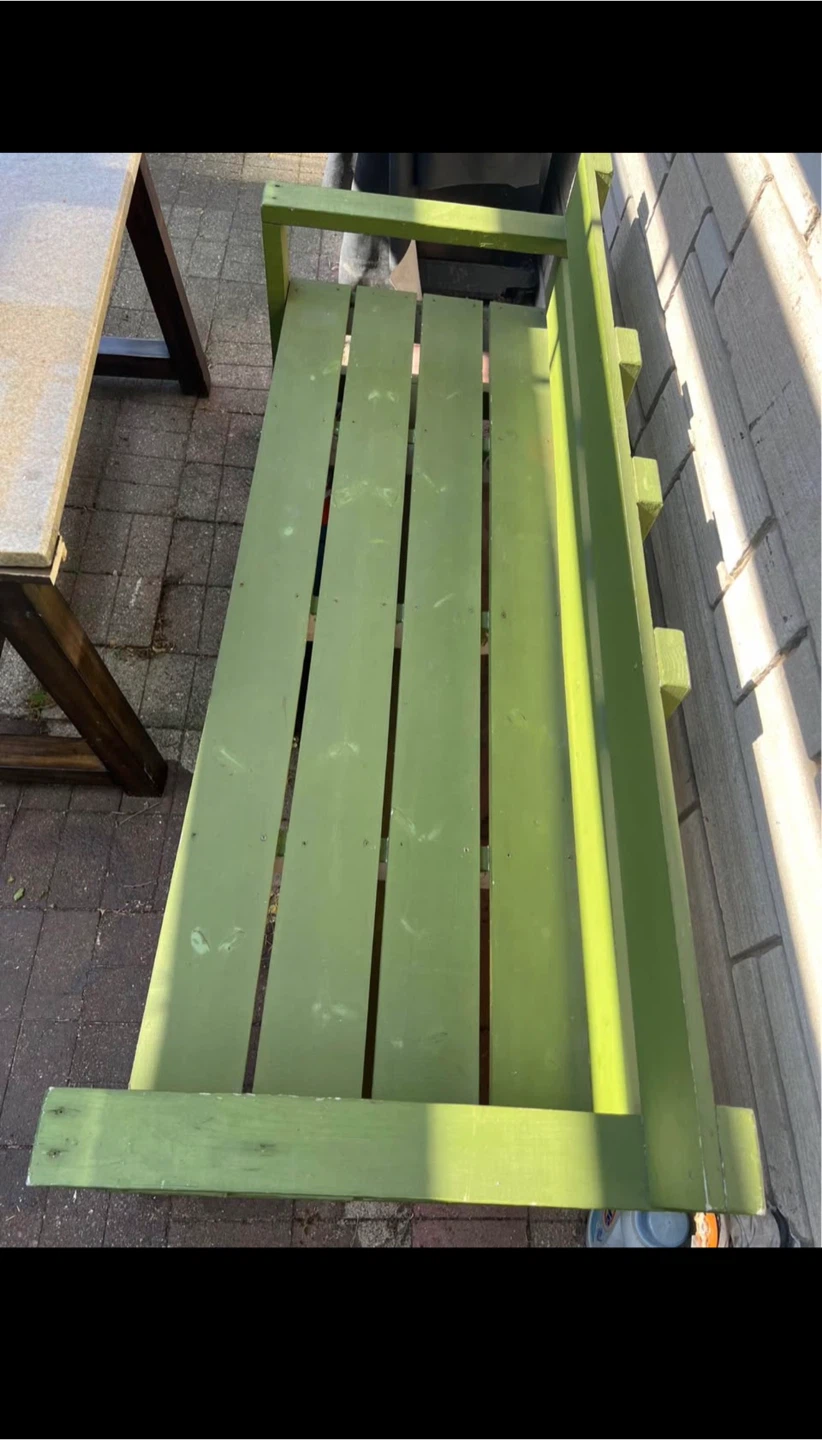 Green Wooden Outdoor Bench - photo 2